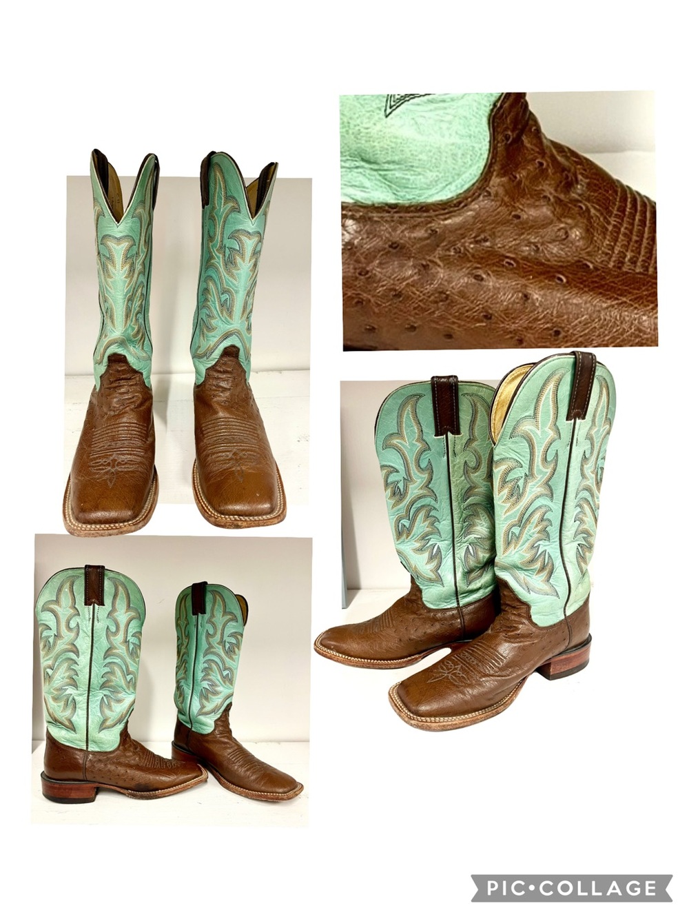 Women’s Justin Smooth Quill Ostrich Boots 7 1/2 B